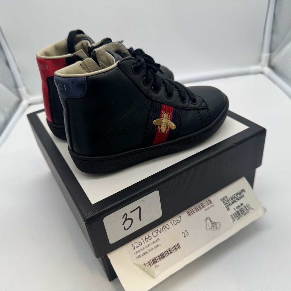 Gucci Kids Leather High Top Sneakers